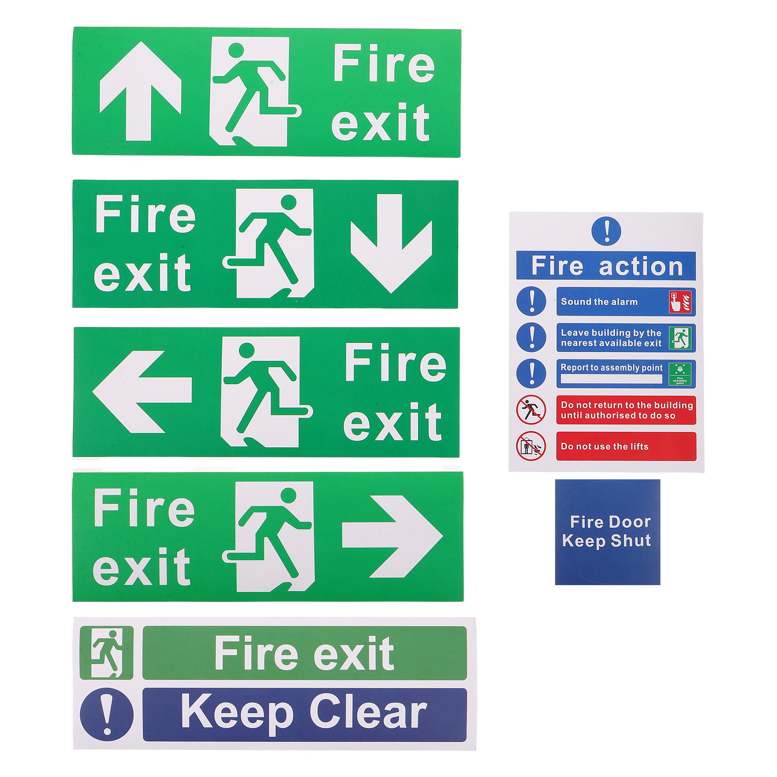 Emergency Exit Sign - Набор из 21 знака пожарной эвакуации: