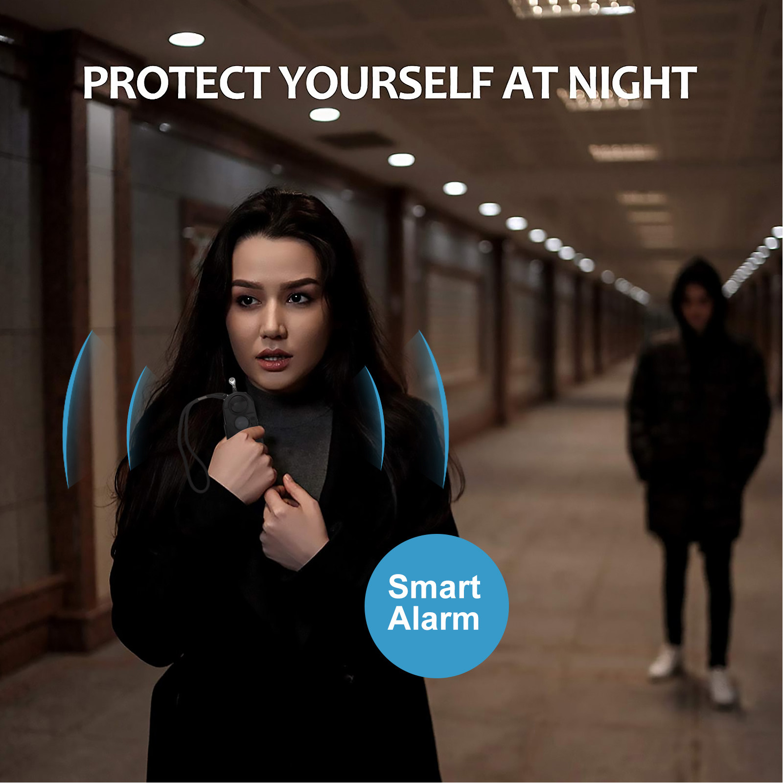 Personal Alarm Keychain - Двухфункциональный персональный сигнализатор-брелок для женщин, мощная