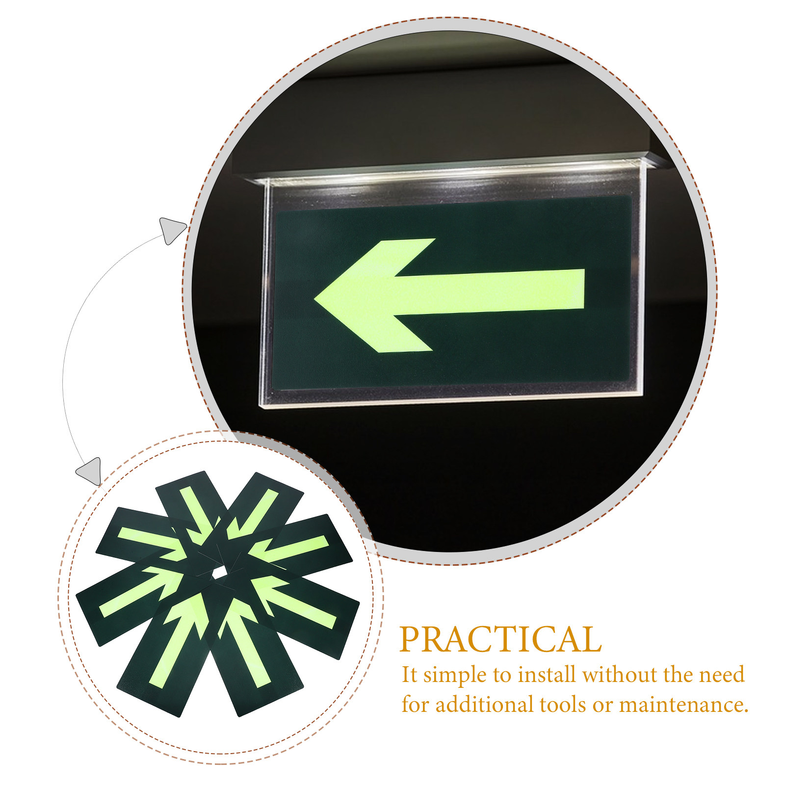 8 шт. светящихся в темноте нак – обзор и цена Emergency Exit Sign